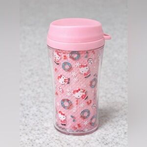Hello Kitty Pink Holiday Travel Tumbler Cup with Lid – Cute Sanrio